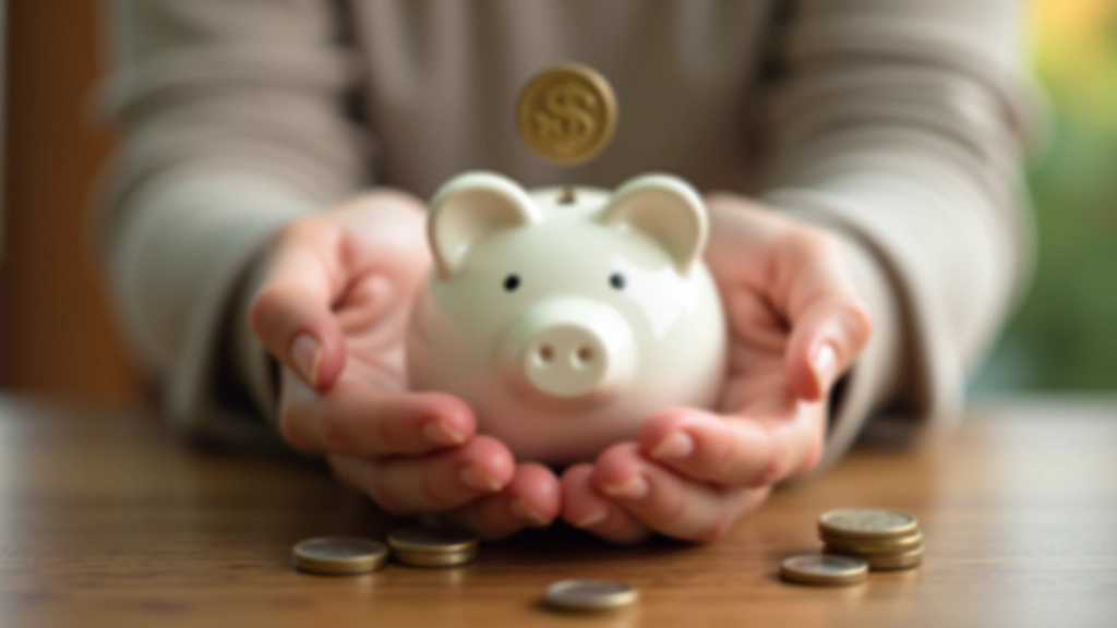 Person hält Münzen in der Hand über Spardose, Symbolbild für finanzielle Sicherheit